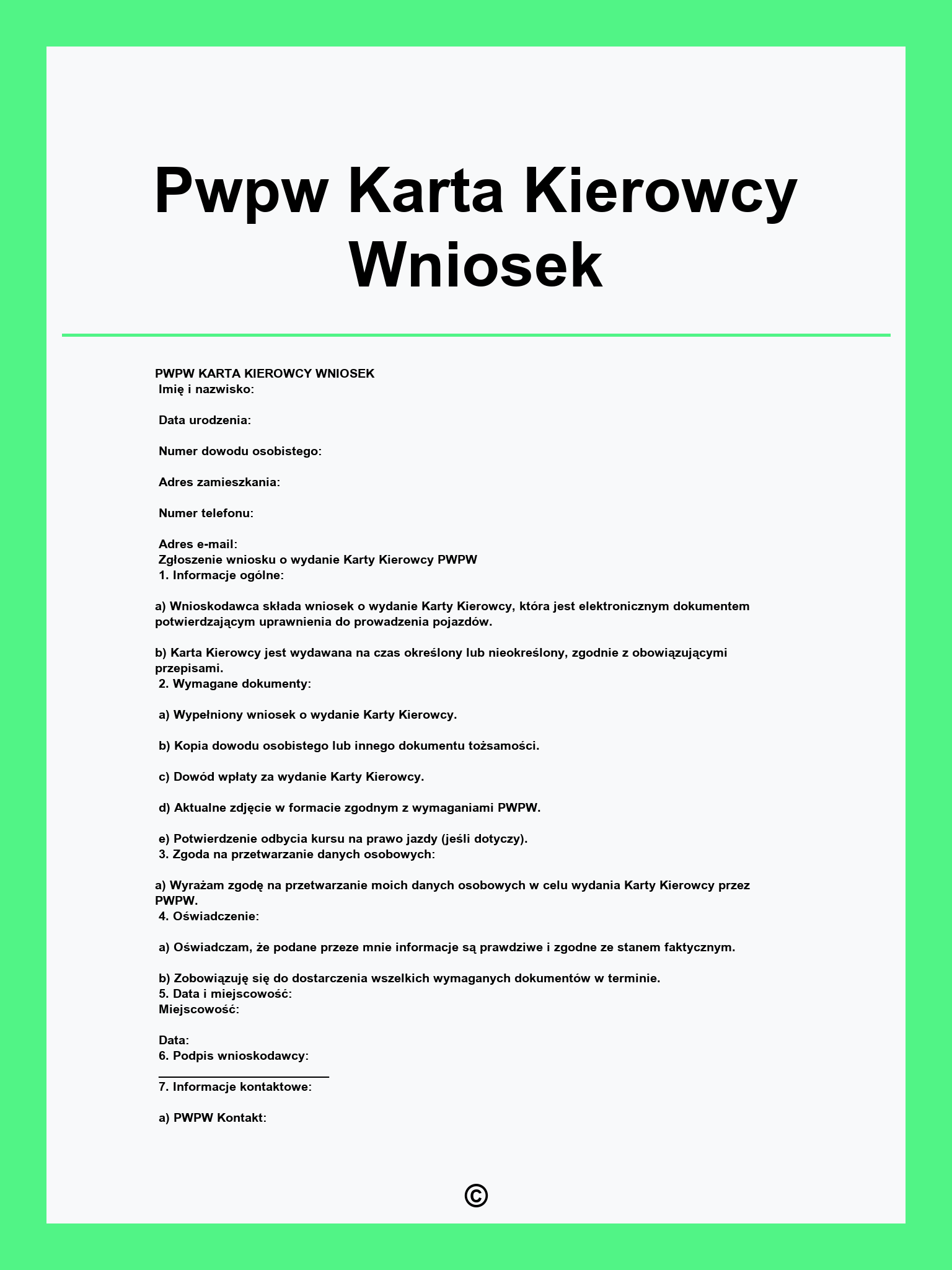 Pwpw Karta Kierowcy Wniosek