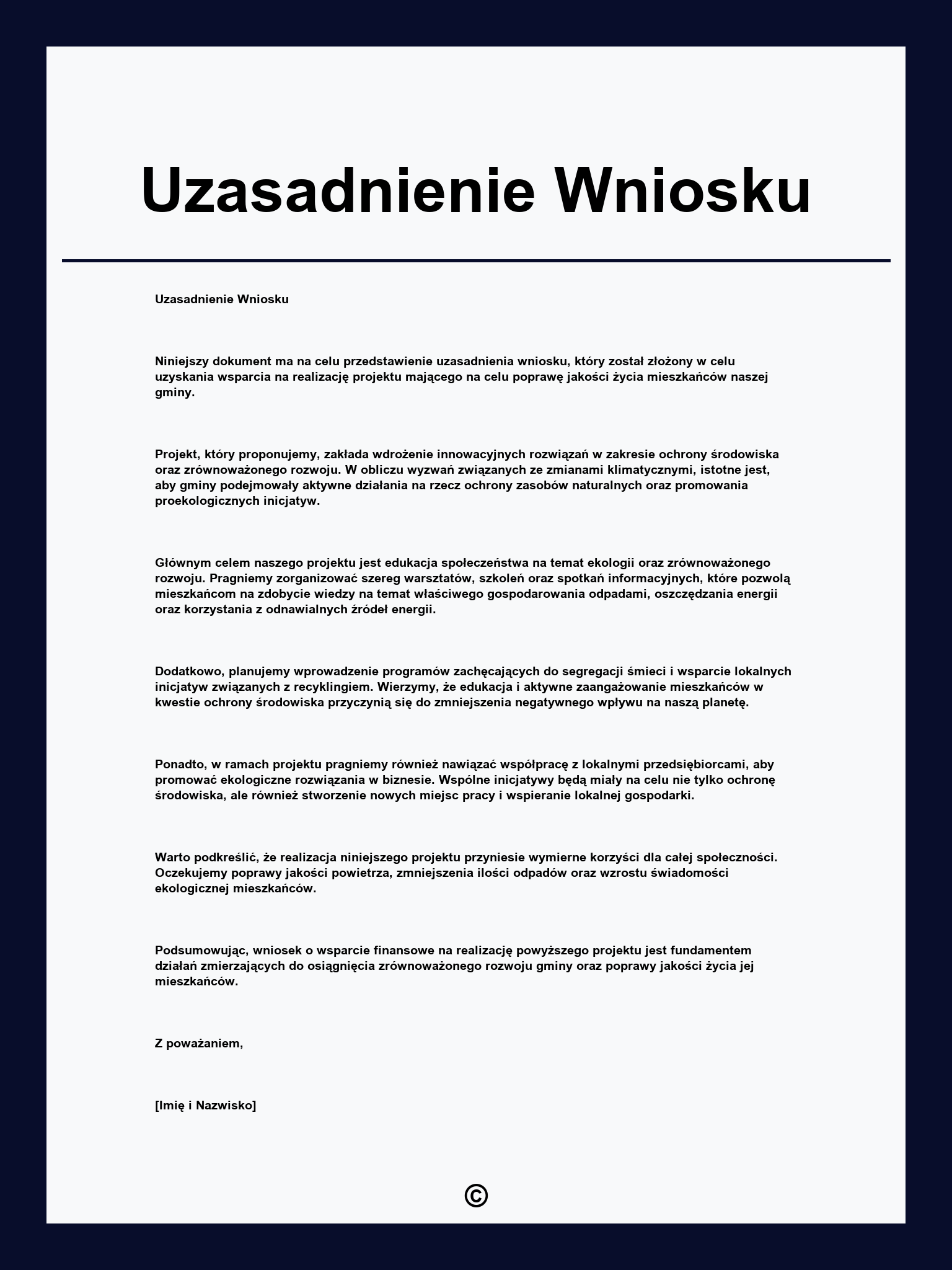 Uzasadnienie Wniosku
