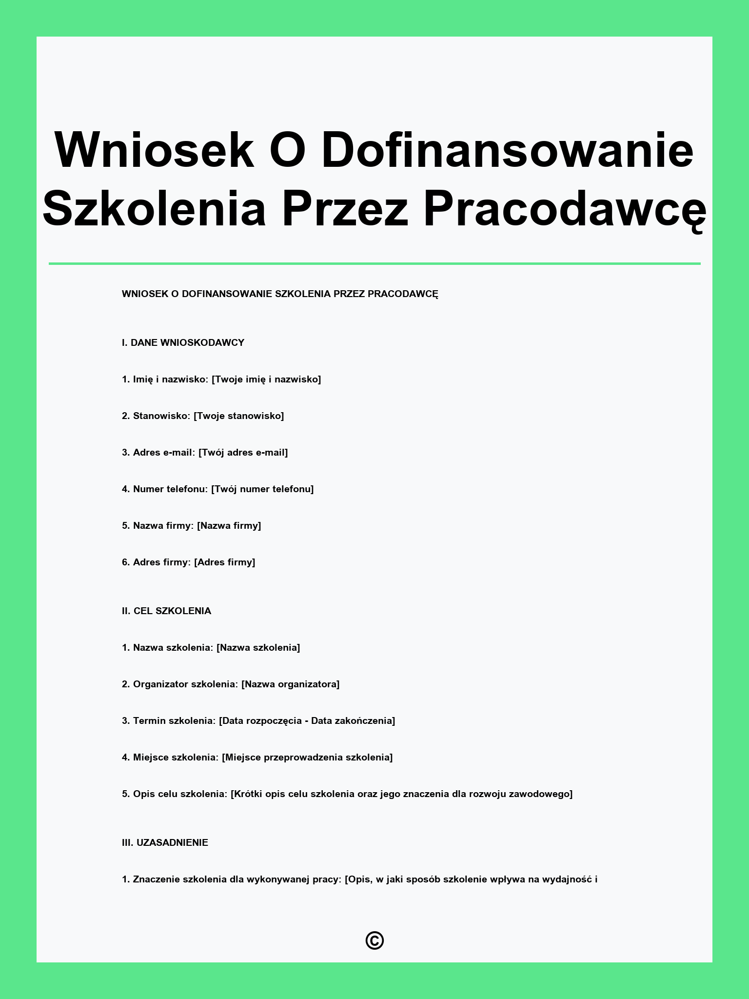 Wniosek O Dofinansowanie Szkolenia Przez Pracodawcę