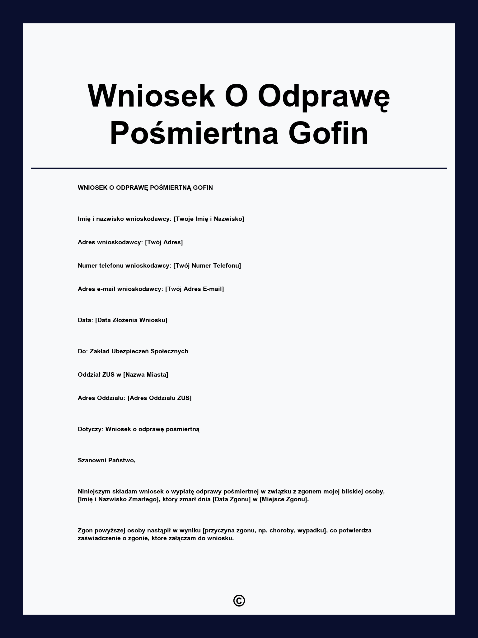 Wniosek O Odprawę Pośmiertna Gofin