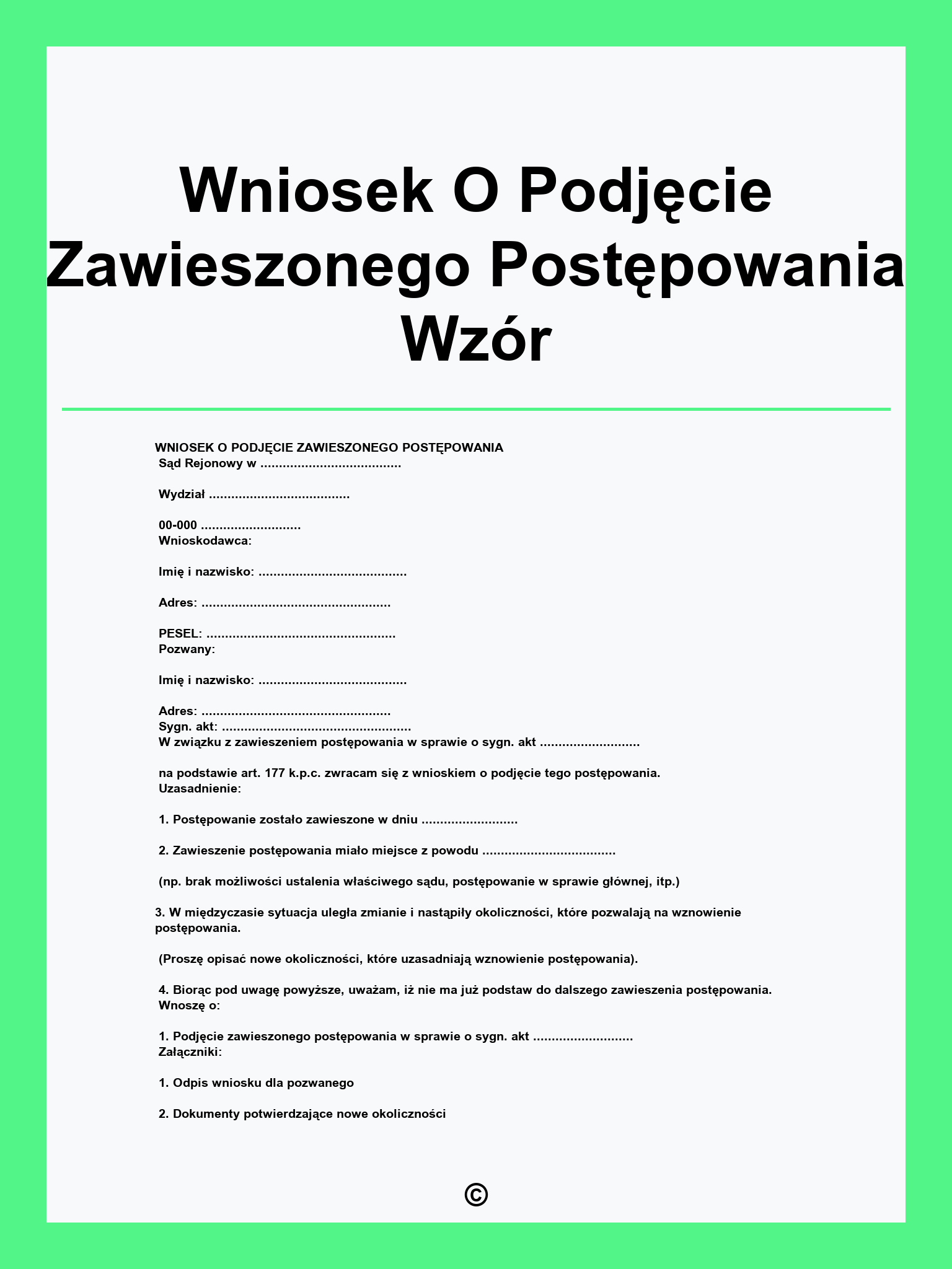 Wniosek O Podjęcie Zawieszonego Postępowania Wzór