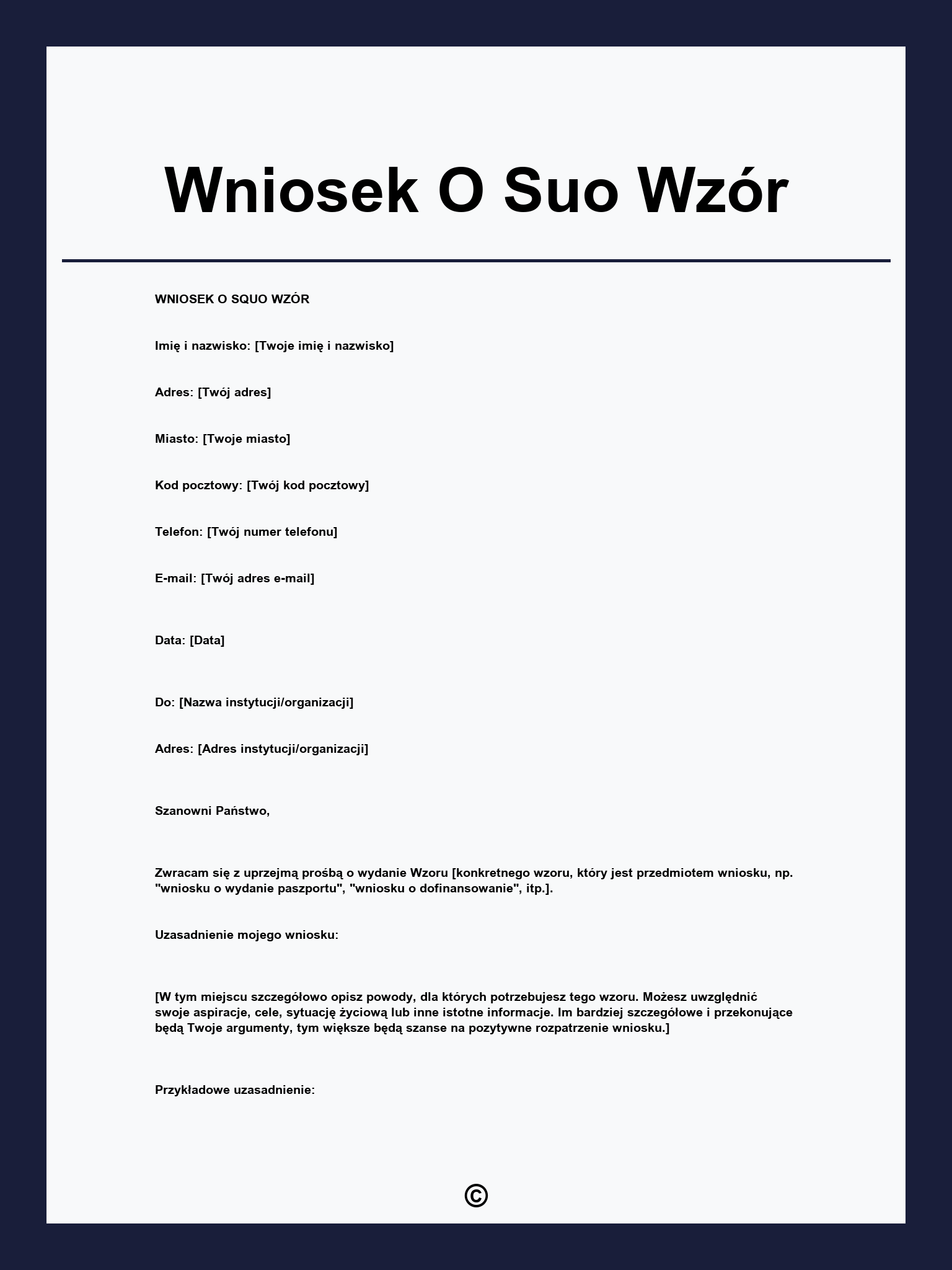 Wniosek O Suo Wzór