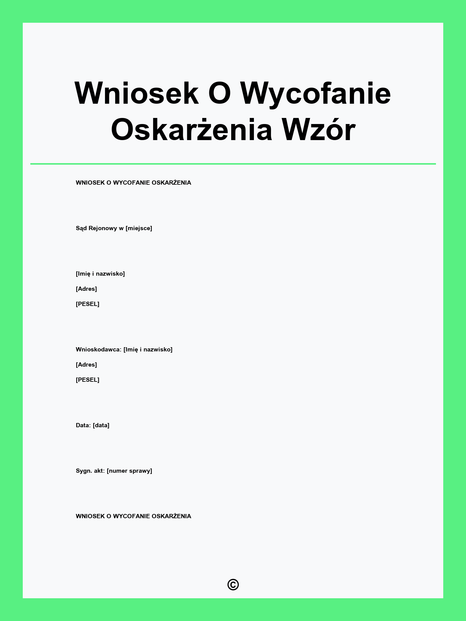 Wniosek O Wycofanie Oskarżenia Wzór