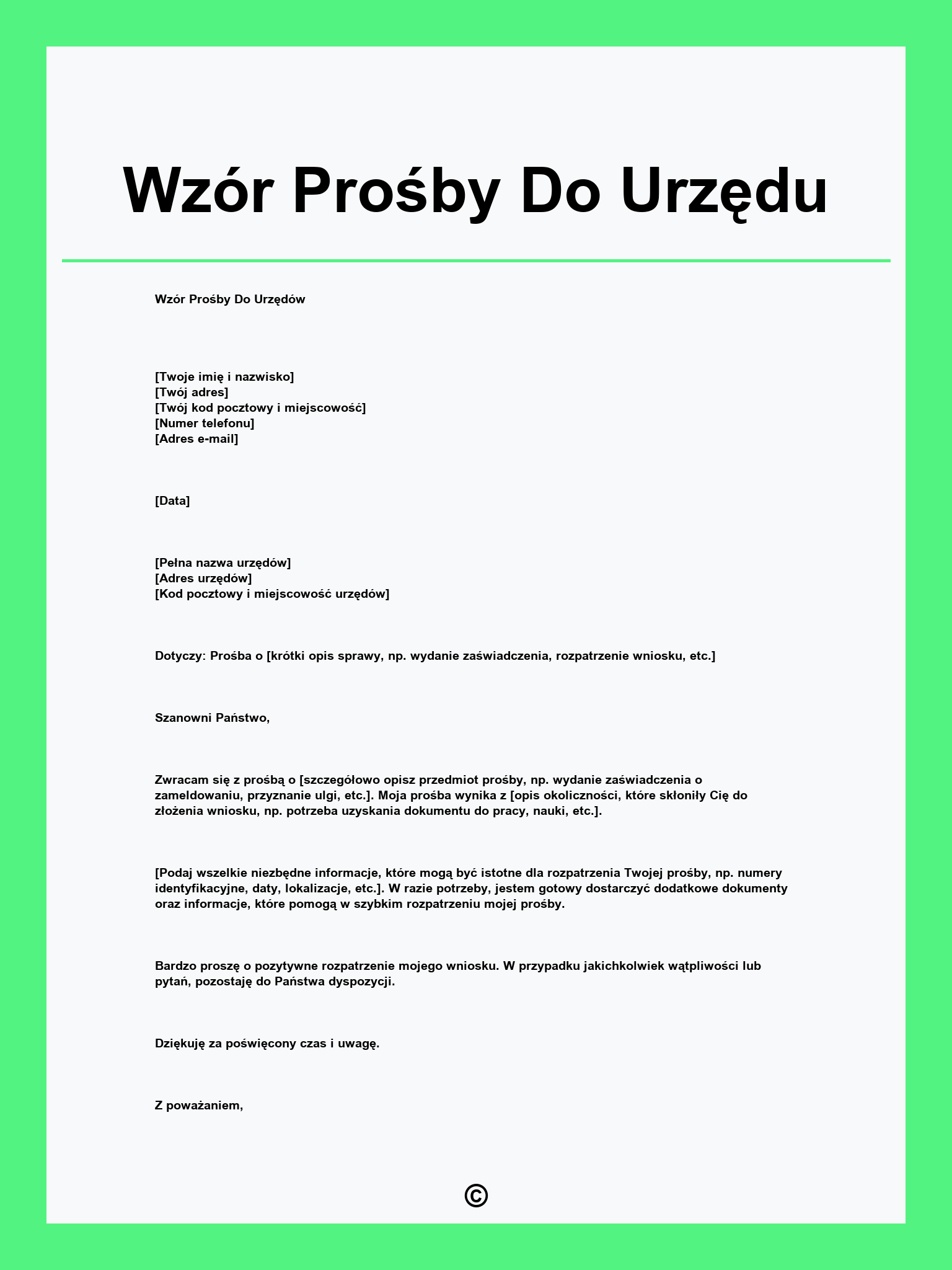 Wzór Prośby Do Urzędu